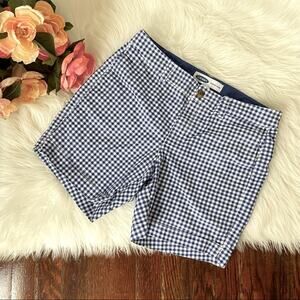 Gingham Shorts Blue White Stretch Size 6 Like New